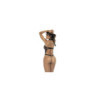 Bodystring Willa noir en vinyl et tulle avec laçage sur le devant 